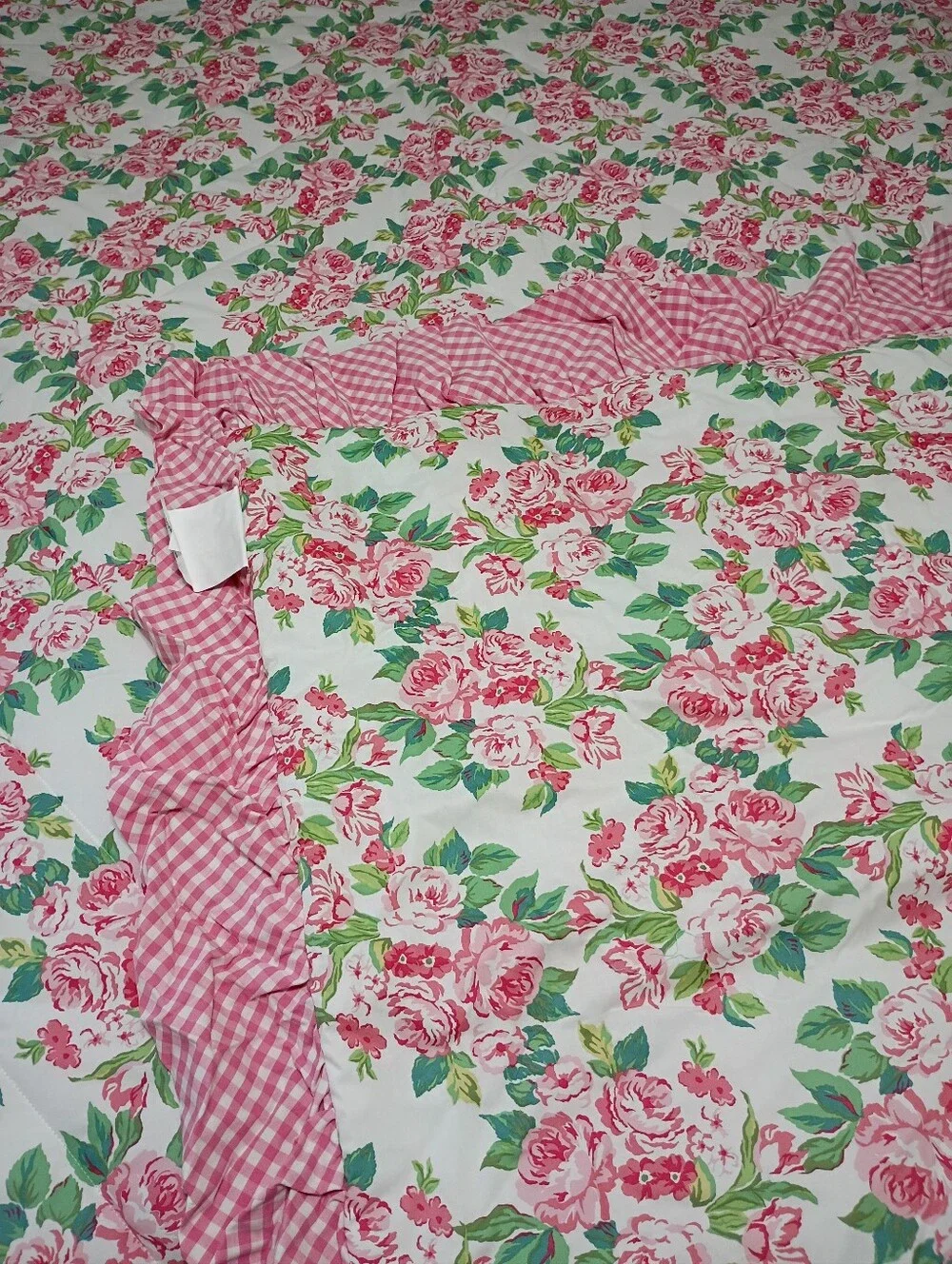 Matilda Jane Floral Pink Green Quilted Comforter Shams Pillow Set Full Queen NWT